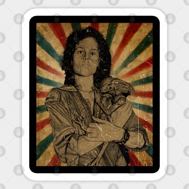 Alien (1979) Ripley // Photo Vintage Retro Look Fan Design Sticker by Janji Joni